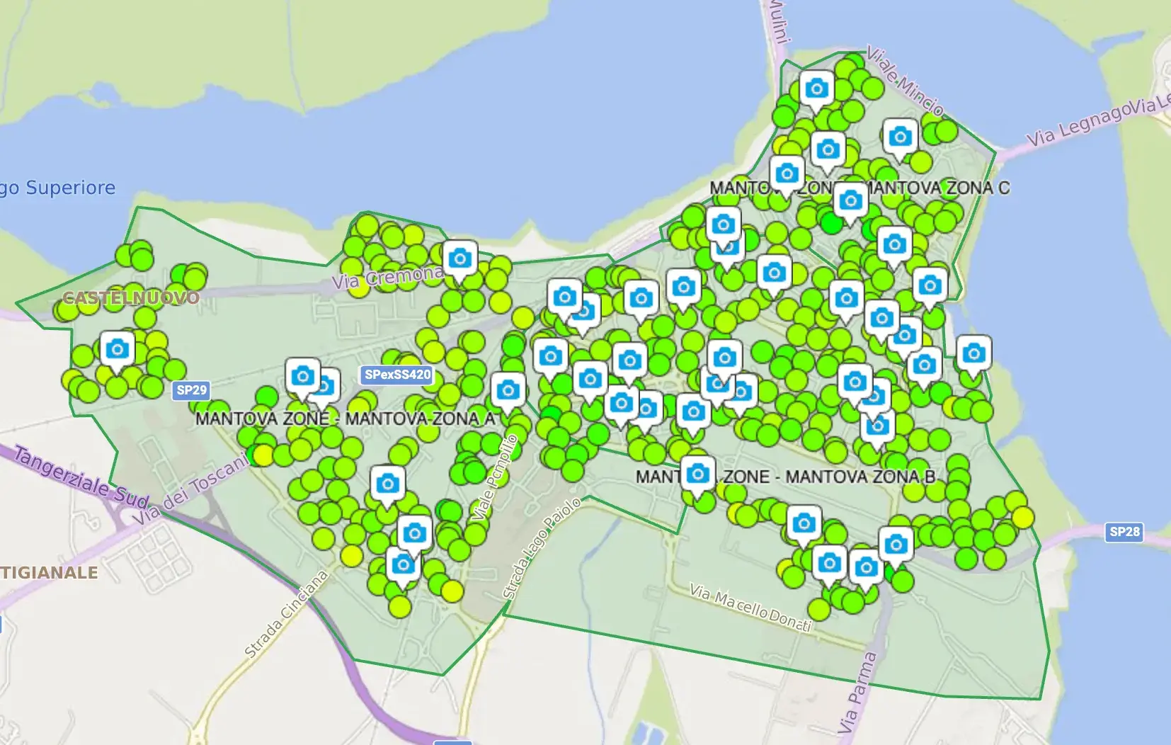 Mappa GPS geolocalizzazione distribuzione volantini – Mantova